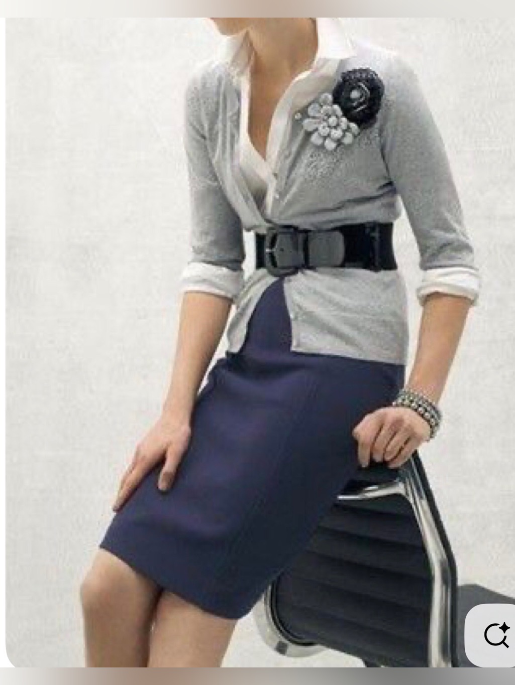 Ann Taylor Navy Knit Pencil Skirt